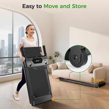 Foldable Treadmill for Home, 3-in-1 Walking Pad with Incline Handle Bar, 300LBS Capacity, 3.0HP