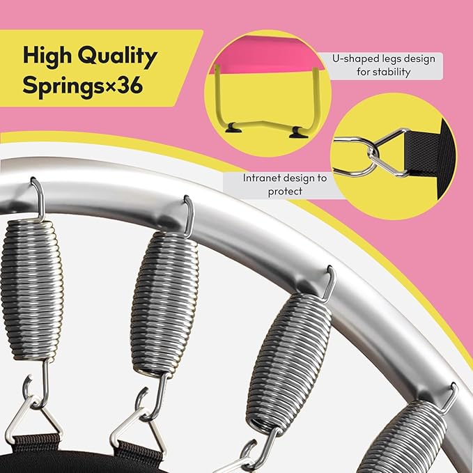 72" Trampoline for Kids with Net,6 FT Indoor & Outdoor Small Toddler Trampoline with Basketball Hoop & Dart Board for Ages 1-8, Birthday Gifts for Boys & Girls, Baby Toddler Christmas Toys