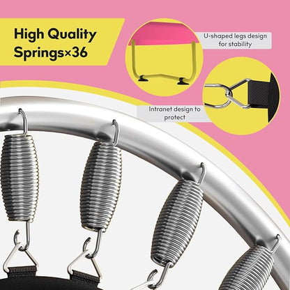 72" Trampoline for Kids with Net,6 FT Indoor & Outdoor Small Toddler Trampoline with Basketball Hoop & Dart Board for Ages 1-8, Birthday Gifts for Boys & Girls, Baby Toddler Christmas Toys