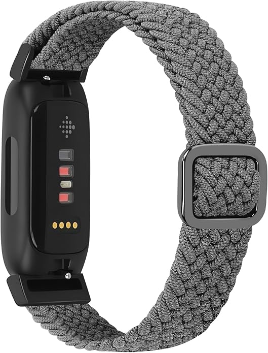 Tiptops Braided Nylon Bands Compatible with Fitbit Inspire 3/Inspire 2/Inspire/Inspire HR/Ace 2/Ace 3, Adjustable Loop Stretchy Straps Replacement Wristbands for Fitbit Inspire Women Men