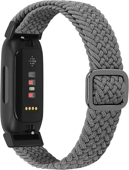 Tiptops Braided Nylon Bands Compatible with Fitbit Inspire 3/Inspire 2/Inspire/Inspire HR/Ace 2/Ace 3, Adjustable Loop Stretchy Straps Replacement Wristbands for Fitbit Inspire Women Men
