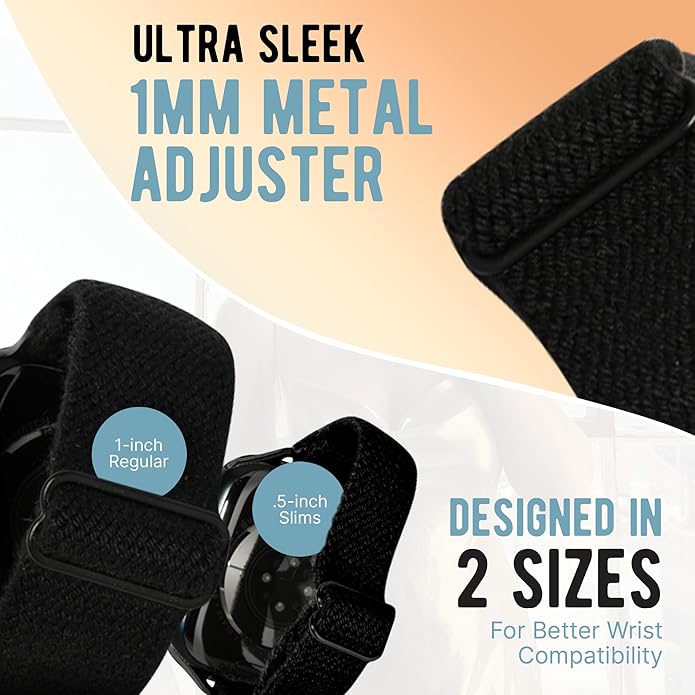 Braxley Bands - Organic Cotton Watch Bands For Women and Men, Compatible With All Apple Watch Sizes and Series - Washable, Sweat-Absorbent, Breathable Fit, Elastic Smart Watch Bands