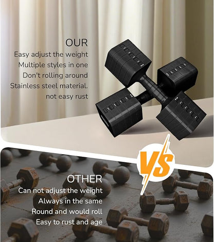 Adjustable Dumbbell Set for Women Men 16LB 20LB Hand Weights Dumbbells Sets Woman Exercise Fitness dumbbell Adjust dumbbells set of 2 for Home Gym Workout Strength Training Equipments