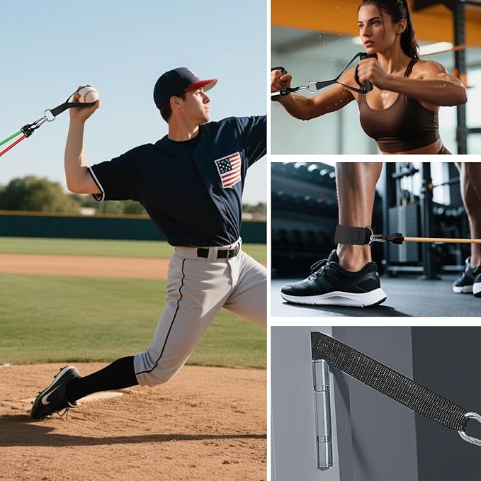 WHATAFIT Resistance Bands, Exercise Bands，Resistance Bands for Working Out, Work Out Bands with Handles for Men and Women Fitness, Strength Training Home Gym Equipment