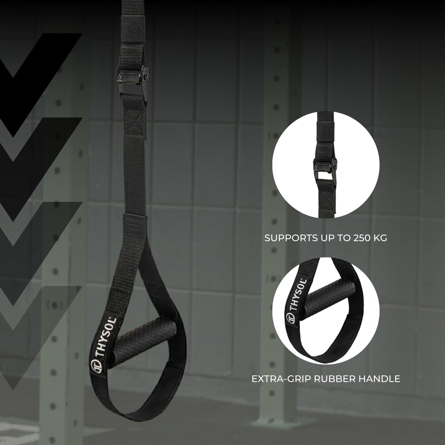 THYSOL Resistance Trainer Pro Xtreme Straps Army | Sling Trainer Set with Adjustable Door Anchor |