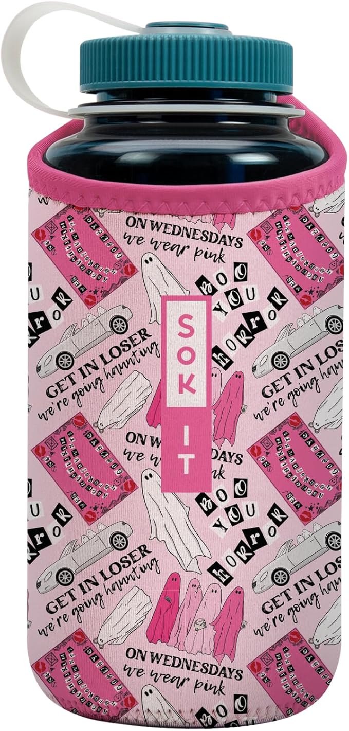 Sok It BotlSok Water Bottle Sleeve Insulated Neoprene Cover (She Doesn't Even Ghost Here, Fits 32oz Nalgene)