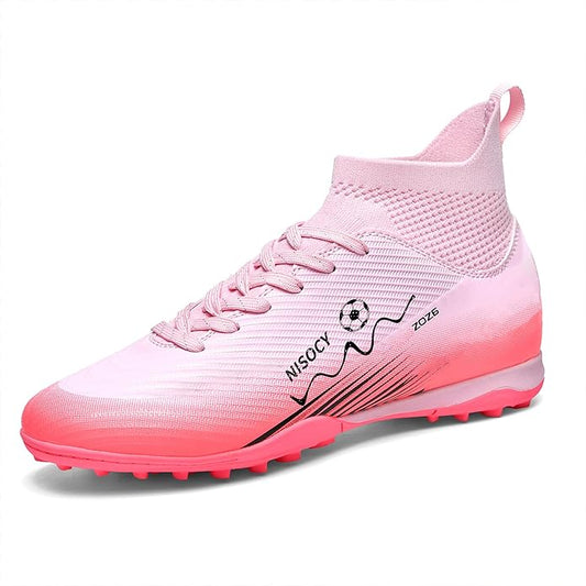 NISOCY Soccer Shoes for Mens Womens Professional Cleats High-Top Athletic Turf Football Shoe