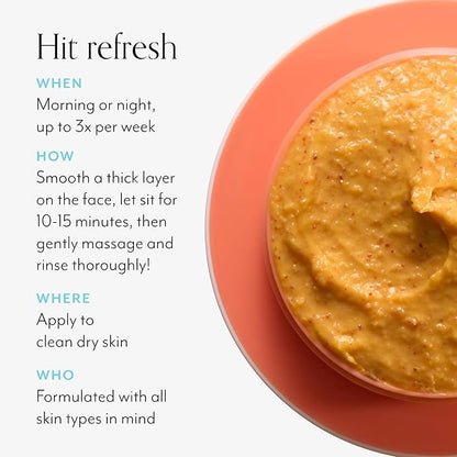 Bliss Pumpkin Powerhouse & Resurfacing Enzyme Mask - 10% AHA Pumpkin Blend with Prebiotics and Hyaluronic Acid for Smooth, Glowing Skin - Vegan, Clean, Cruelty-Free (1.7 Oz)