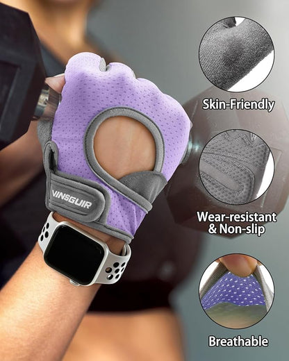 VINSGUIR Workout Gloves for Women and Men, Breathable Weight Lifting Gloves for Gym Exercise, Fitness, Training, and Cycling, with Excellent Grip and Cushion Pads