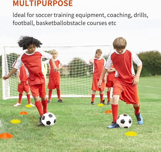 Soccer Agility Training Equipment Set, 12 Rung 20Ft Agility Ladder, 12 Disc Cones, 4 Steel Stakes, Solo Soccer Trainer, Jump Rope - Speed Training Equipment for Soccer Football Basketball