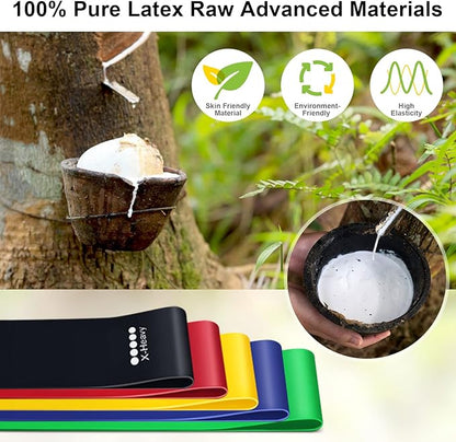 Resistance Bands Set, Workout Bands with Handles, Door Anchor, Ankle Straps and Carry Bag, Exercise Bands for Shape Body and Home Workouts