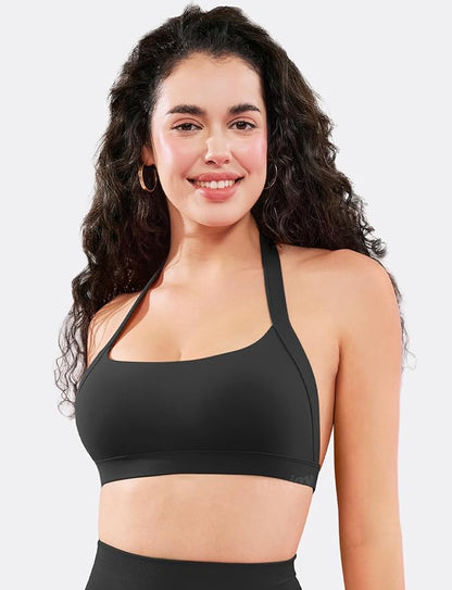 VOYJOY Sports Bras for Women Basic Wireless Bra Crop Workout Yoga Bra Sexy Tank Top