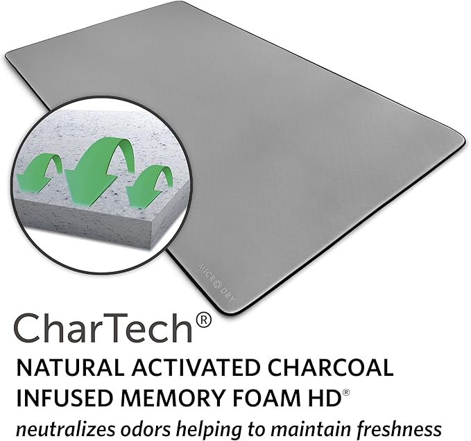 MICRODRY Deluxe Fitness Exercise Yoga Mat for Home & Gym, Extra Thick for High Impact Training, Multi Layered Skid Resistant Surface, Odor Neutralizing with Carrying Strap