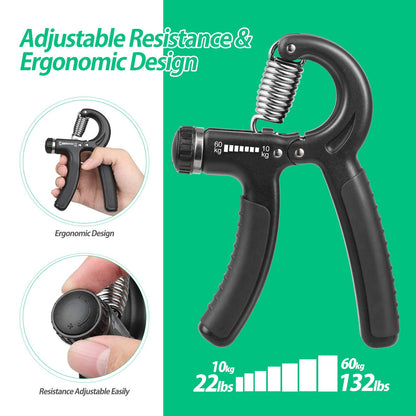 NIYIKOW Grip Strength Trainer, Hand Grip Strengthener, Grip Strengthener, Adjustable Resistance