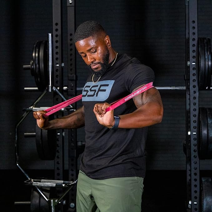 Serious Steel Fitness 32" Resistance Training Bands (Portable Exercise Band System Training Bands- Great for Individuals Under 5'10")