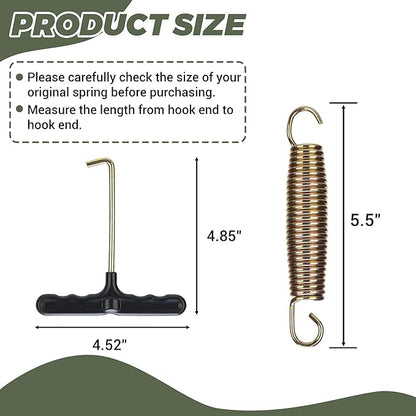 Trampoline Springs Replacement 3.5" to 8.5" Galvanized Steel Heavy Duty High Tensile Universal Trampoline Accessories with T-Hook Tool, 12 to 48 Pack