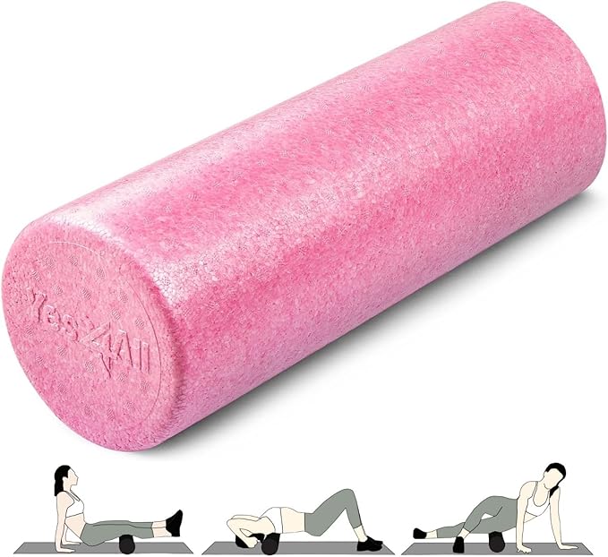 Yes4All High-Density EPP Round Back Roller Foam, Exercise Foam Roller for Yoga, Pilates & Stretching - 12, 18, 24, 36 inch