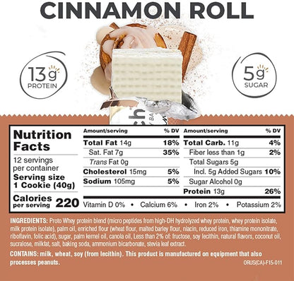 Power Crunch Protein Wafer Bars, High Protein Snacks with Delicious Taste, Cinnamon Roll, 1.4 Ounce (12 Count)