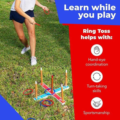 Elite Sportz Ring Toss Games for Kids - Outdoor Yard Game for Adults & Family - Backyard Toys, Outdoor Game, Backyard Games, Lawn Games for Kids Ages 4-8
