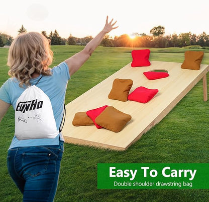 EunHo Cornhole Bags Set of 8 Regulation Size & Weight Corn Hole Bean Bags Official Professional All Weather for Tossing Game with Carry Case