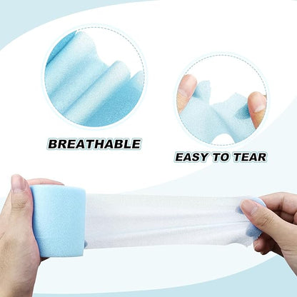 Blue Prewrap,Prewrap Athletic Tape,6 Roll Pre wrap Headbands for Hair Soccer,Foam Underwrap Sports Wrap for Ankles Wrists Hands Knees Elbows 2.75 Inches X 12 Yards