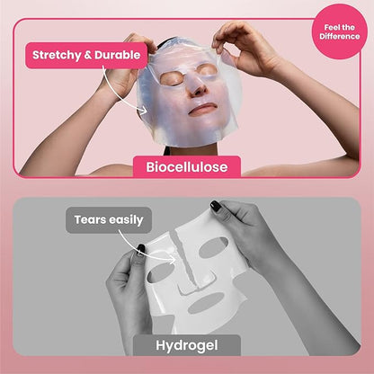 Body Restore Natural Collagen Face Mask 5 Pack ??Korean Skin Care Mask with Fermented Coconut Water, Christmas Stocking Stuffers, White Elephant, Birthday Gifts for Women & Men, Dry Skin - Anti-Aging
