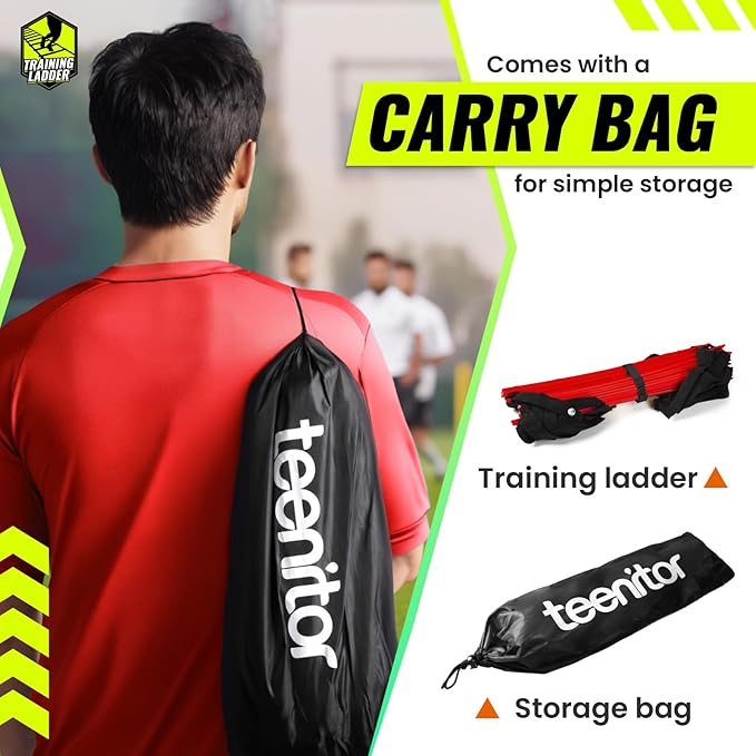 Teenitor Agility Ladder Speed Ladder Training Ladder for Soccer, Speed, Football Fitness Feet Training Carry Bag Agility Training Equipment 13 rungs, 23 feet