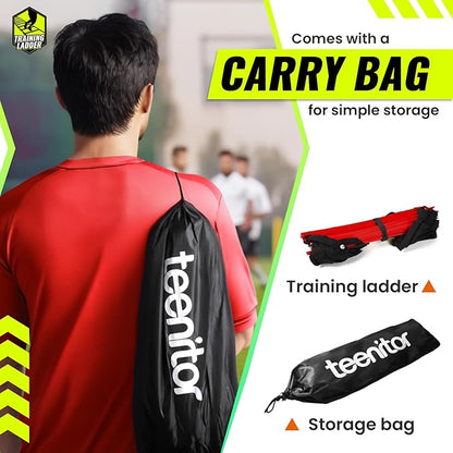 Teenitor Agility Ladder Speed Ladder Training Ladder for Soccer, Speed, Football Fitness Feet Training Carry Bag Agility Training Equipment 13 rungs, 23 feet