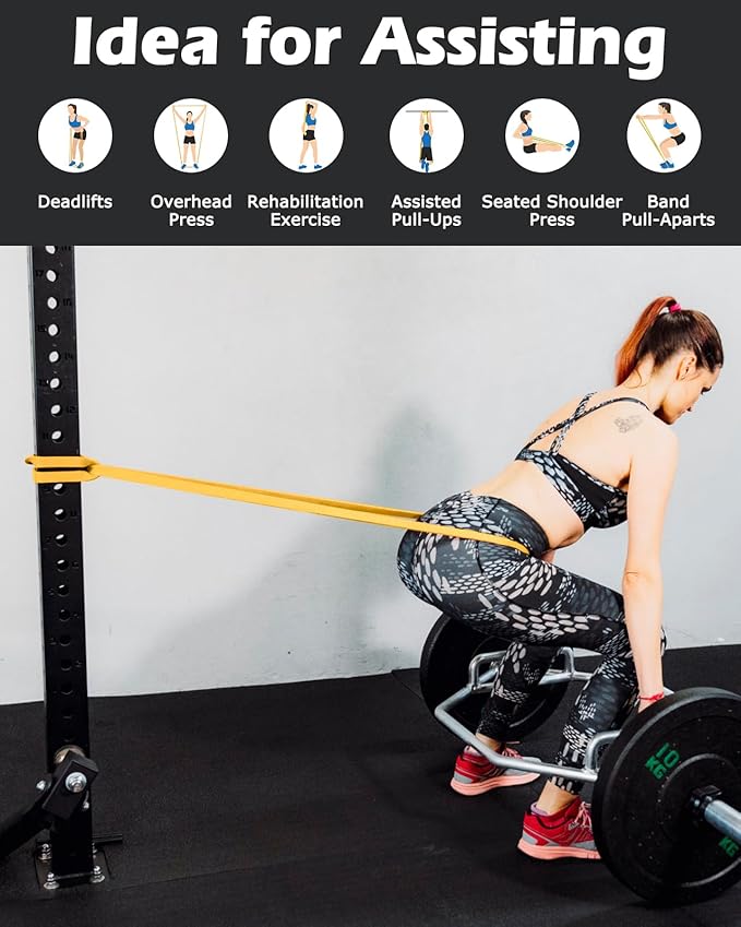 Zacro Resistance Bands, 6 Resistance Levels Pull Up Assistance Bands, Exercise Bands for Men&Women, Heavy Duty Resistance Band Set with Door Anchor, for Working Out, Muscle Training, Physical Therapy