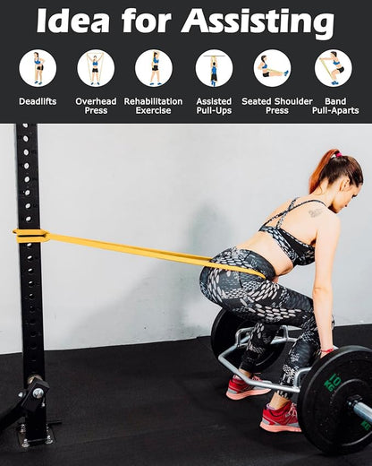 Zacro Resistance Bands, 6 Resistance Levels Pull Up Assistance Bands, Exercise Bands for Men&Women, Heavy Duty Resistance Band Set with Door Anchor, for Working Out, Muscle Training, Physical Therapy