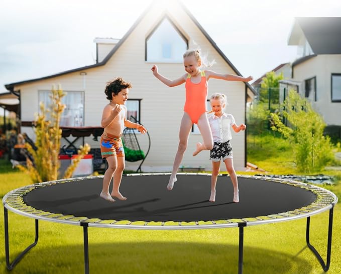 VEVOR Replacement Trampoline Mat, Universal Jumping Round Trampoline, Reinforce UV-Resistant Mat with Spring Tool & Durable V-Rings