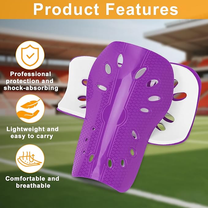 2 Pairs Shin Guards Soccer for Kids,Shin Pads Extra Lightweight Breathable Slide in Shin Guard for Football Training Match Outdoor Activities Protective Slip-in Shin Guards for Boys Girls