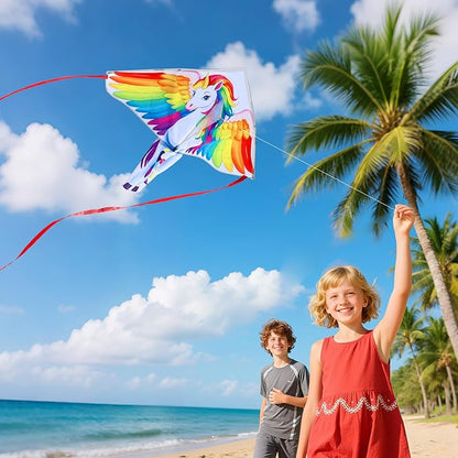 Xida Kites for Kids Ages 4-8, Large Kite for Adults, Easy to Fly Beach Kites with Handle and String,Perfect for Beginners,Beach,and Outdoor Flying Fun