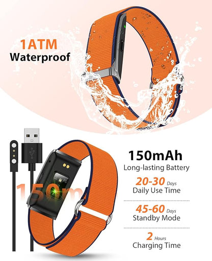 Smart Bracelet, Wearable Activity & Fitness Tracker Band, 24H Sleep Tracker, All-Day Continuous Heart Rate Blood Pressure Stress HRV Monitor, 170+ Sport Modes Smart Wristband with 2 Bands, Free APP