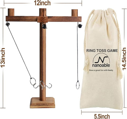 Ring Toss Game for Adults, Fun Hook and Ring Game with Carrying Bag, Outdoor Indoor Party Game, Board Games for Family, Bar, Party, Game Nights