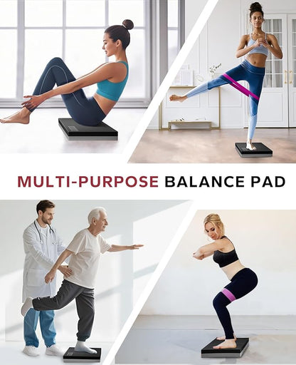 HAPBEAR Exercise Balance Pad - 15"x12" Non-Slip Textured Bottom Stability Training Mat - 2.25" Thick Soft Cushioned Foam for Physical Therapy, Core Training & Home Workouts