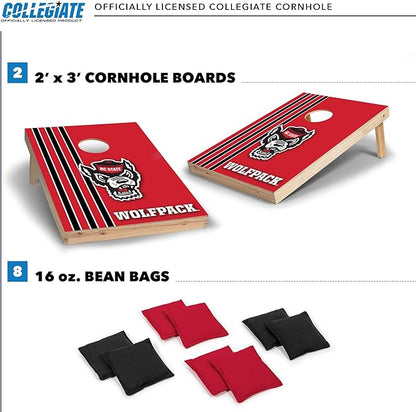 2' x 3' Solid Wood Cornhole Set with Direct Print HD Team Graphics – Great Gift for Any NCAA Fan! Bean Bag Toss Family Outdoor Games