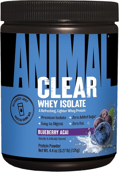 Clear Whey Isolate Protein Powder - Easy to Digest and Mix, 5g BCAA, Deliciously Juicy, Refreshing Anytime Drink for Men and Women, Blueberry Acai 125g (5 Servings)