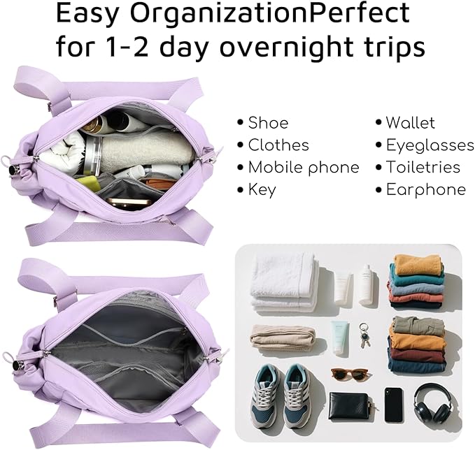 CAMTOP Mini Gym Bag for Women, Small Gym Tote Bag Puffy Quilted Sports Duffel Bag with Wet Compartment and Coin Purse Duffel Bags Dance Yoga Workout Bag