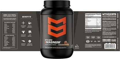 MTN OPS Magnum Peanut Butter Chocolate Protein Powder | 23g of Whey Isolate Protein & Milk Protein with BCAAs | Zero Sugar & Gluten Free | Peanut Butter Chocolate, 30 Servings