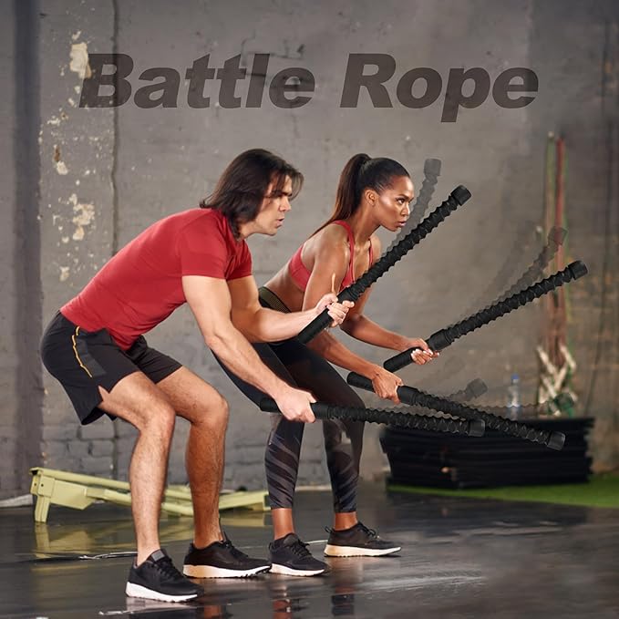 ASIEIT Ropeless Battle Ropes for Home Gym, Lightweight Battle Rope for Fitness Beginners, Portable Workout Ropes for Working Out, Durable Exercise Rope for Home Workout - 2PCS