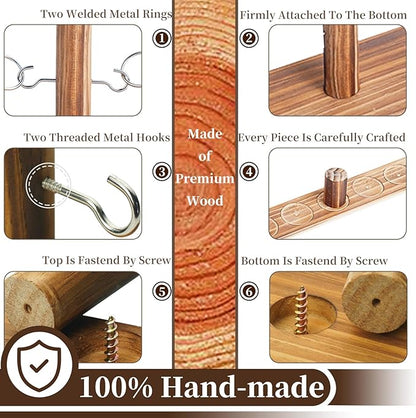 Ring Toss Games for Adults, Yard Games, Patio Decor, Outdoor Indoor Games, Wooden Hook and Ring Game for Bars,Party，Home