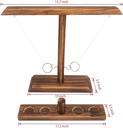 DreamToyz Ring Toss Games for Adults, Yard Games, Patio Decor, Outdoor Indoor Games, Wooden Hook and Ring Game for Bars, Home, Party, 15.7" X 13" Large Size