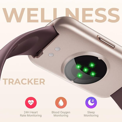 Health Fitness Tracker Smart Watch with 24/7 Heart Rate, Blood Oxygen, Sleep Tracker, Pedometer, 3 Colorful Bands & 3ATM Waterproof Activity Tracker with Step Calorie Counter, Smoke Violet