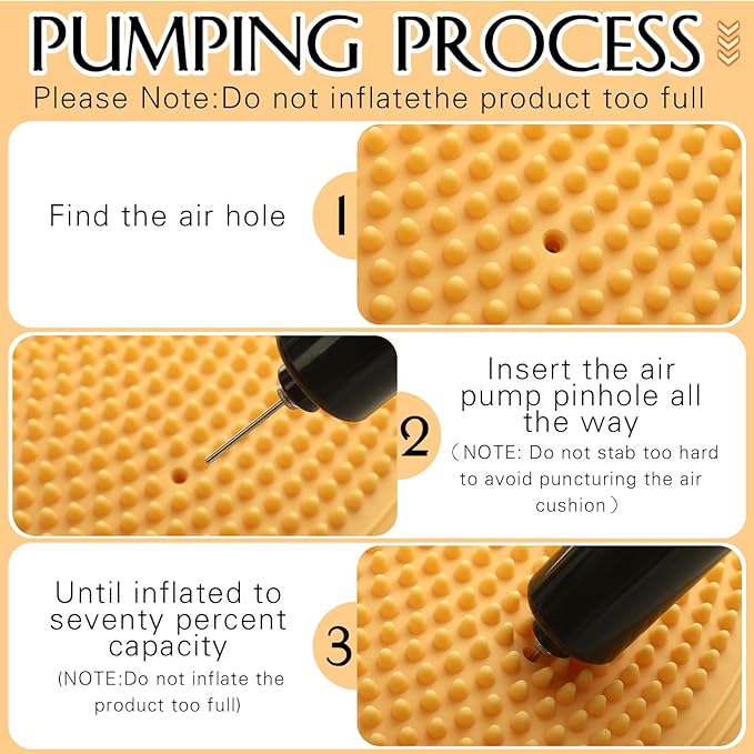 Libima 8 Pcs Wiggle Seat Inflated Wobble Cushion Sensory Seat Flexible Balance Board Balance Disc with Needle Pump for Men Women Physical Exercise Improving Posture Home Office