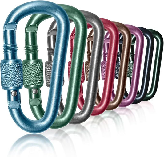 Carabiner, 2 inch D-Ring Locking Carabiner Clip, Snap Hook Sport Accessories for Outdoor Camping