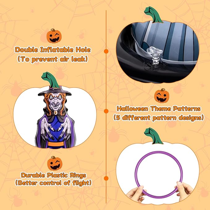 5Pcs Inflatable Halloween Ring Toss Game,Halloween Games for Kids,Adults,Family Party Favor Indoor Outdoor Game Garden Toys