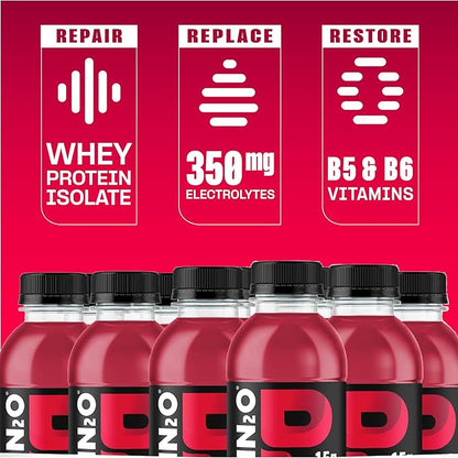 Protein2o Hydration Drink - 2-in-1 Liquid Clear Whey Protein Isolate and Electrolyte Drink - 15g Protein, Vitamins B5, B6 - Post-Workout Recovery - 16.9 Fl Oz - 12 Count Wild Cherry