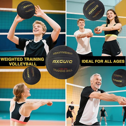 1.1LBS Heavy Weight Volleyball Official Size 5 Setter Training Volleyballs Training Practice,Leather Soft Grip Durability Weighted Volleyball Setting Trainer