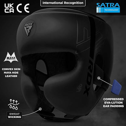 RDX Boxing Headgear, MMA Training, Adjustable Padded Kara,Muay Thai Headgear, Kickboxing, Sparring, Martial Arts, Karate, Taekwondo Helmet